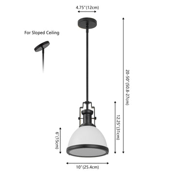 Homer Modern Industrial Iron LED Dome Pendant
